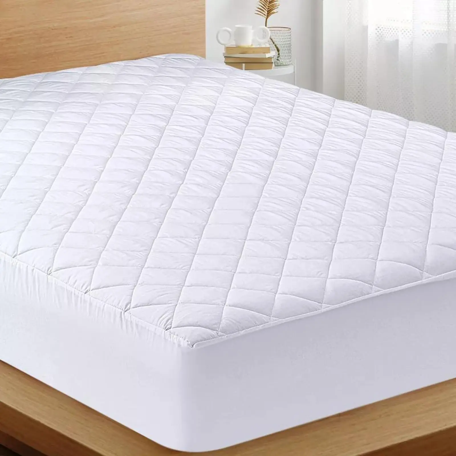 Extra Deep Quilted Mattress Protector 100% Cotton Extra Deep Fitted Cover for All Sizes Breathable Anti-Allergy