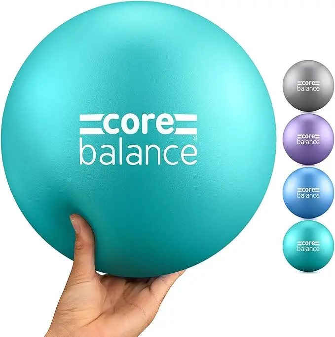 Soft Pilates Ball 23cm / 9 Inch, Small Anti Burst, Yoga Exercise Fitness Physiotherapy Physical Training, Inflatable Straw For Easy Inflation, 200kg Weight Capacity