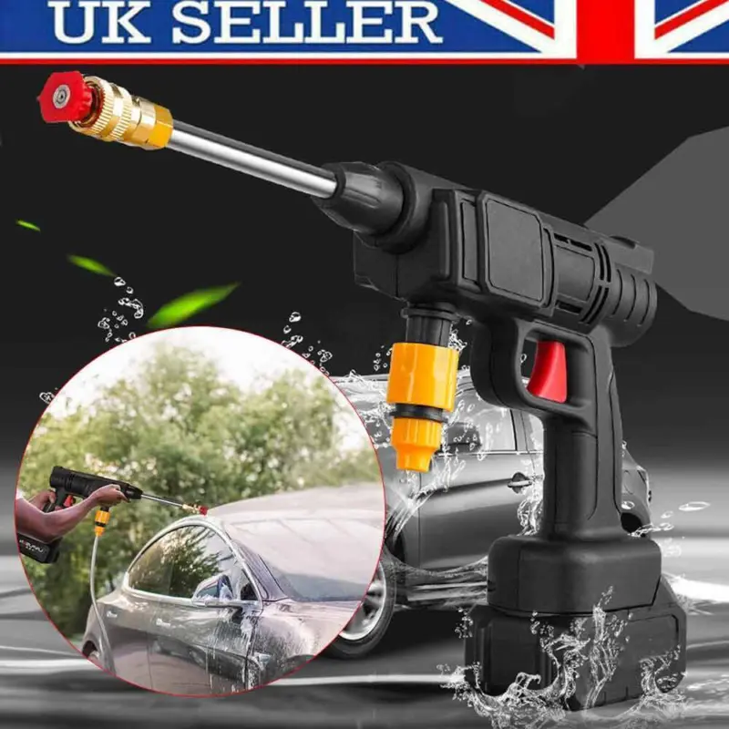 2 Battery Portable Cordless Car High Pressure Washer Jet Water Wash Cleaner Gun 1