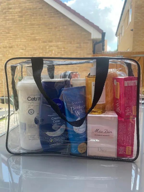 3 pieces Clear Travel Storage Bag With Handle, Portable Travel Washbag  Cosmetic Bag PVC Waterproof One Set 5