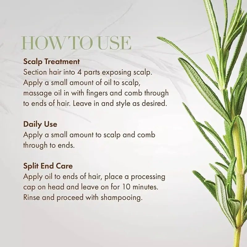 MIELLE ROSEMARY MINT SCALP & HAIR STRENGTHENING OIL FOR: DAILY USE ~ SCALP TREATMENT ~ SPLIT END CARE 4