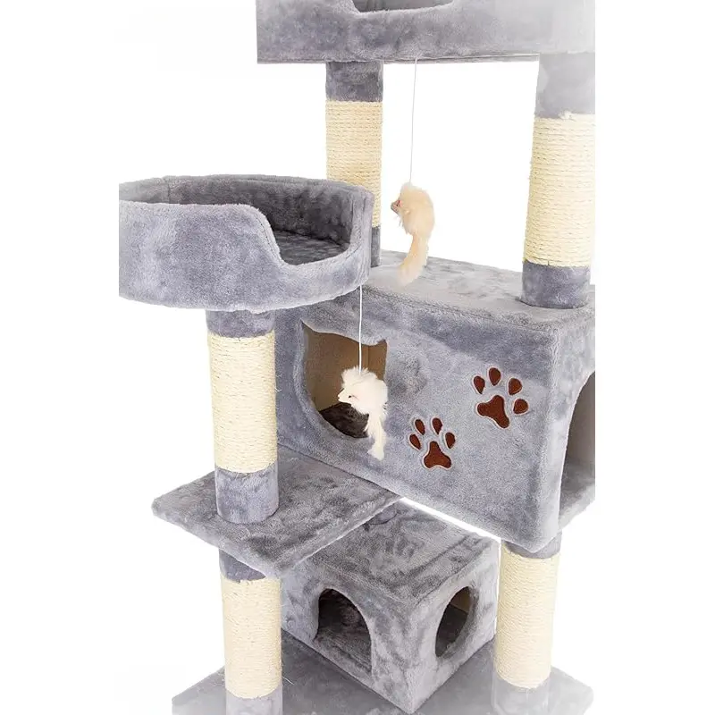 Lush Tree Heavy Duty for Large Cats for Multiple Cats Big Cats Scratching Post Strong Climbing Frame Heavy and Stable Extra Thick Scratching H 142 x W 59 x D 56 1