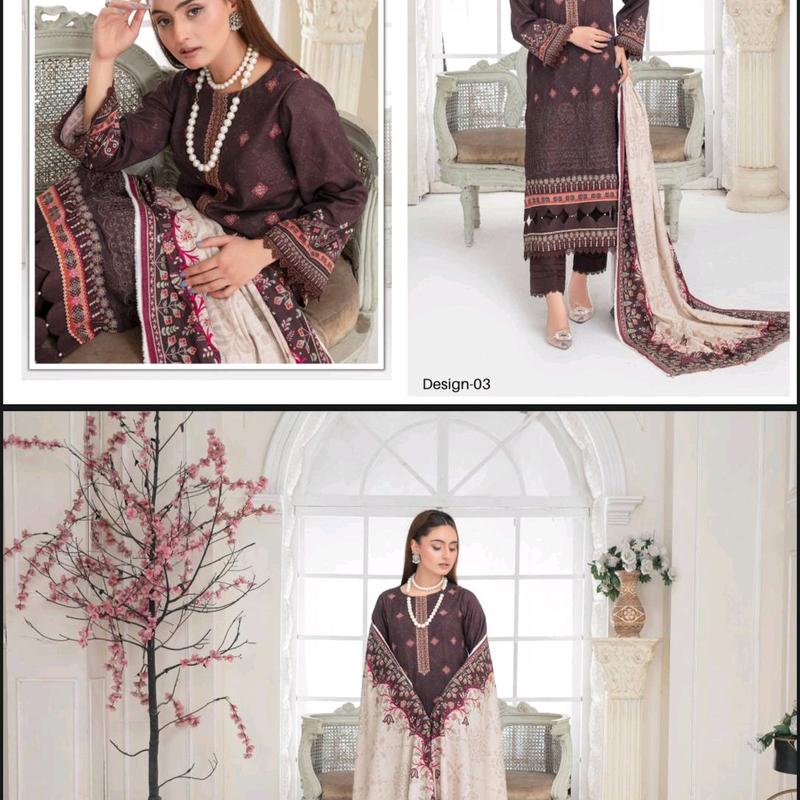 Digital Print & Embroidered Slub Khaddar Shirt - Primer Quality Ready to Wear clothes Traditional Womenswear Elegant Fabric Dress Formal Suit Aesthetic 4
