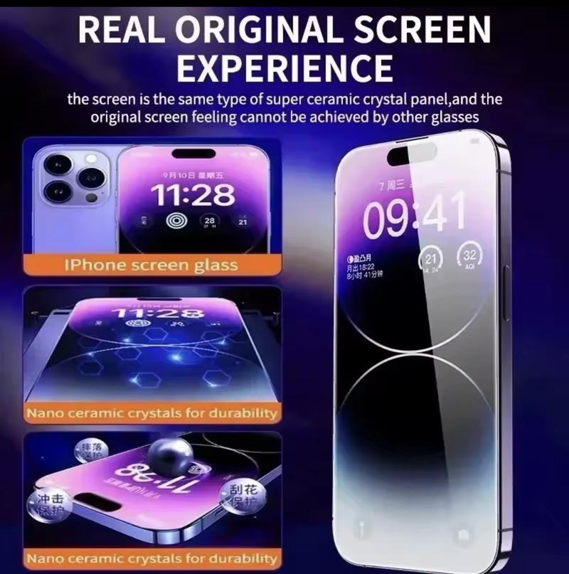 Product Introduction of 3Pcs Oleophobic Coating Dust Free Easy Installation Screen Protector for iPhone, Protection,  Smartphone Protective Cover Cellphone Phonecase Shockproof mobile 8