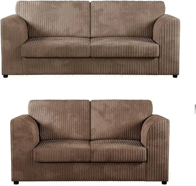 Jumbo Cord High Back 3 and 2 Seater sofa Sets Supreme Comfort Duo Dylan Soft Cord Settee Collection For Your Living Space with Double the Style and Comfort (Grey, 3+2 Seater) expandable livingroom furniture affordable sofas