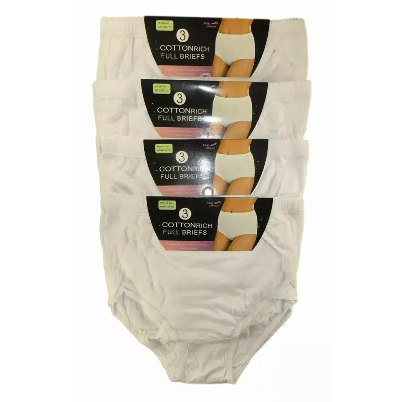 Ladies' Cotton Briefs – Full Comfort Fit Underwear (3, 6, 12 Pack, UK Size 10-24) Breathable Comfortable Fabric Everyday Womenswear Lightweight Basic Black 4