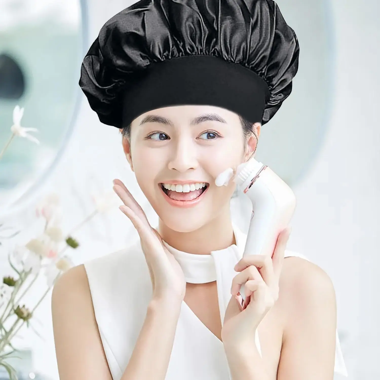 Silk Bonnet,Satin Bonnet,Hair Bonnet For Sleeping,Bonnet,Soft And Comfortable Silk Sleep Cap
