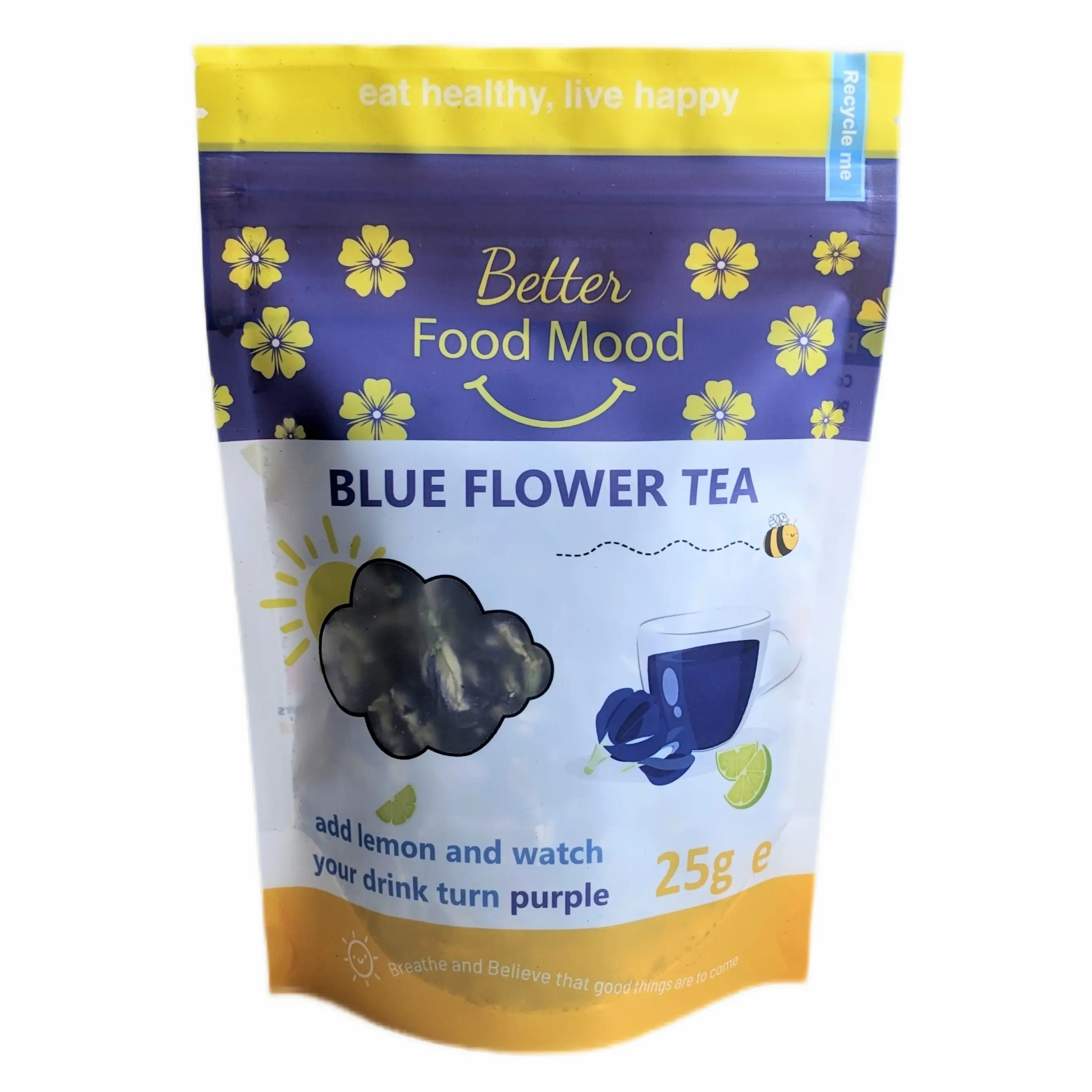 Better Food Mood Blue Butterfly Pea Flower Tea 25g Beverage Natural blue  tea butterfly  pea