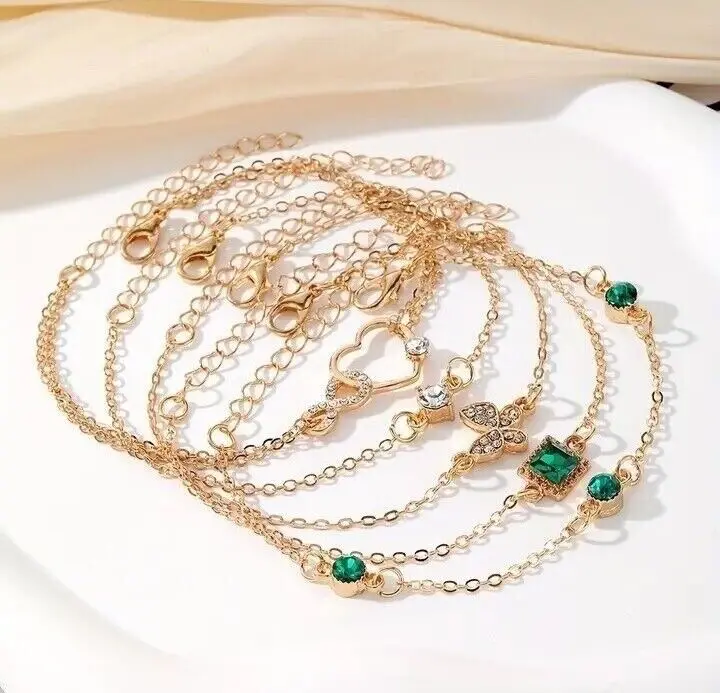 5Pcs Set Rhinestone Butterfly & Heart Love Infinite Bracelets 4