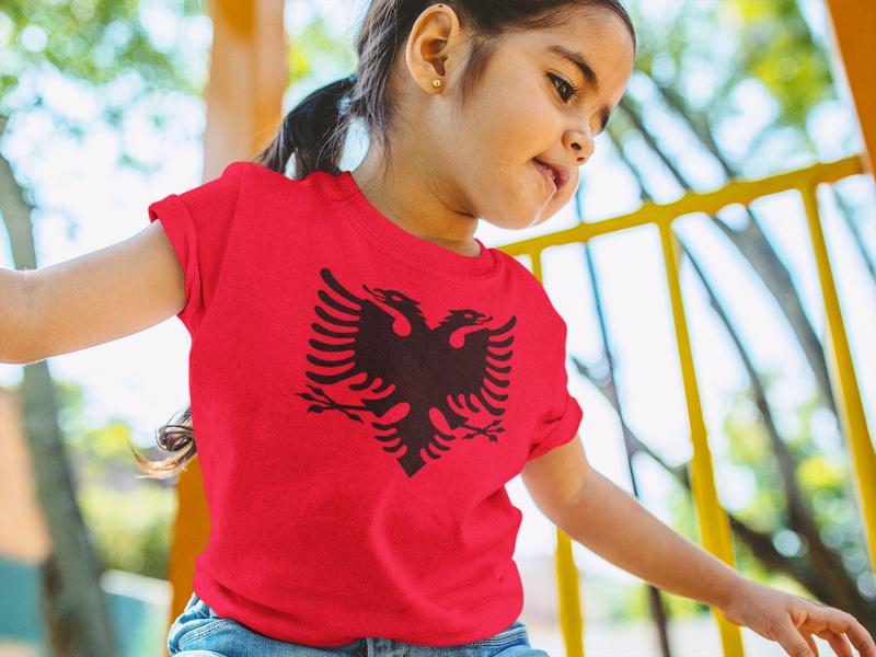 Kids Albanian Eagle Red T-shirt 0