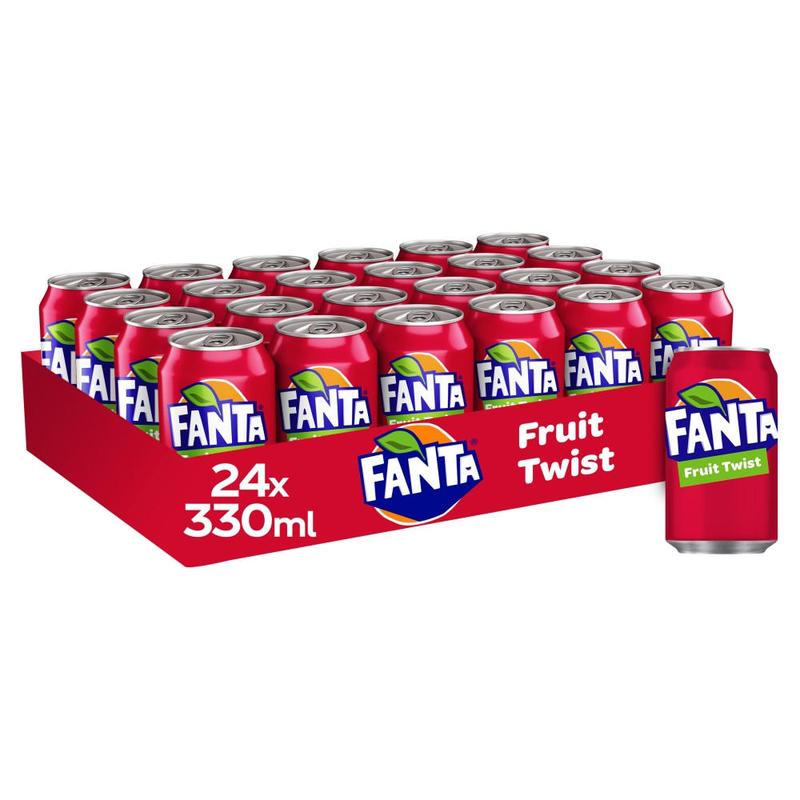 Product Introduction of 24X Fanta Fruit Twist Flavoured  Made in GB Can 330ML Sparkling Soft drink Beverage 3
