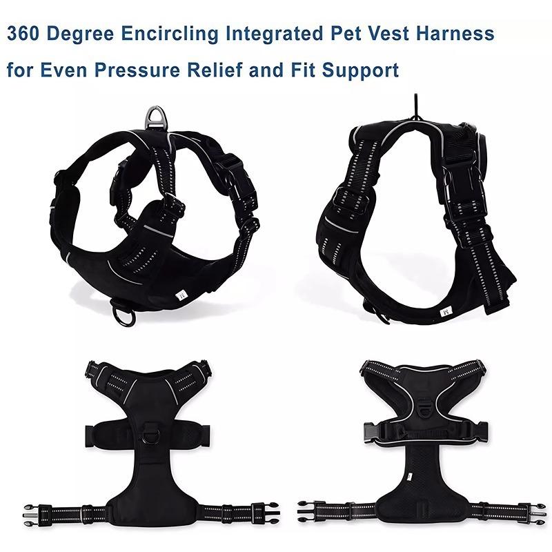 Dog Harness No Pull with 2 Leash Clips, Adjustable Soft Padded, Reflective Oxford No Choke Pet Vest with Easy Control Handle for Large Dogs 5
