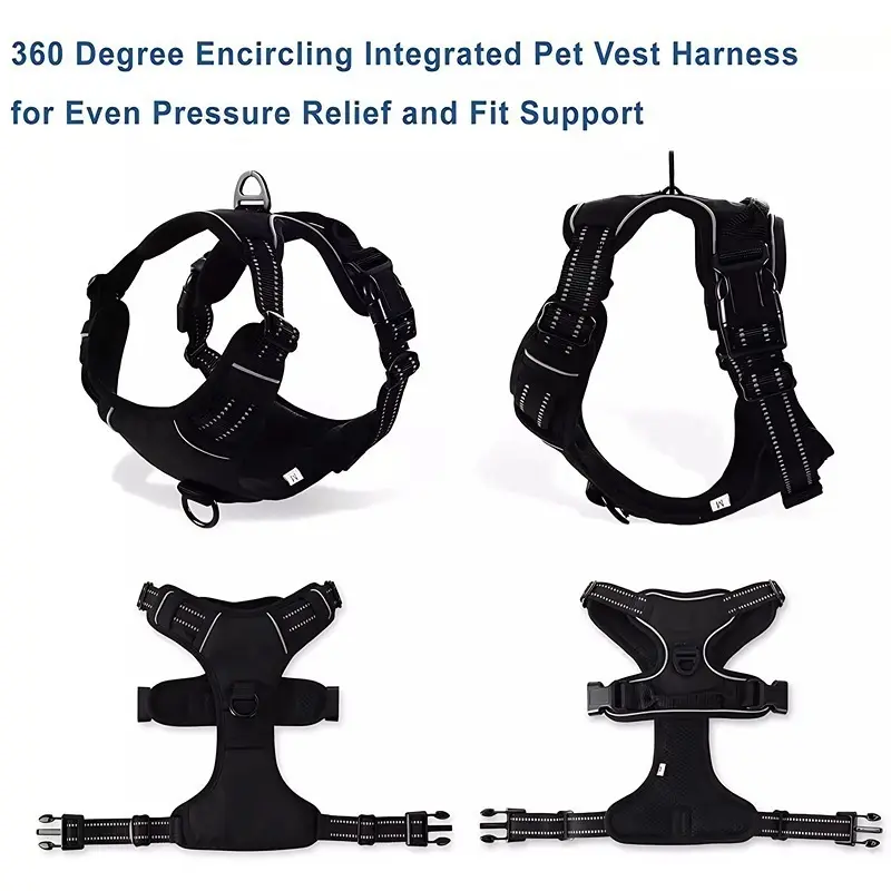 Dog Harness No Pull with 2 Leash Clips, Adjustable Soft Padded, Reflective Oxford No Choke Pet Vest with Easy Control Handle for Large Dogs 5