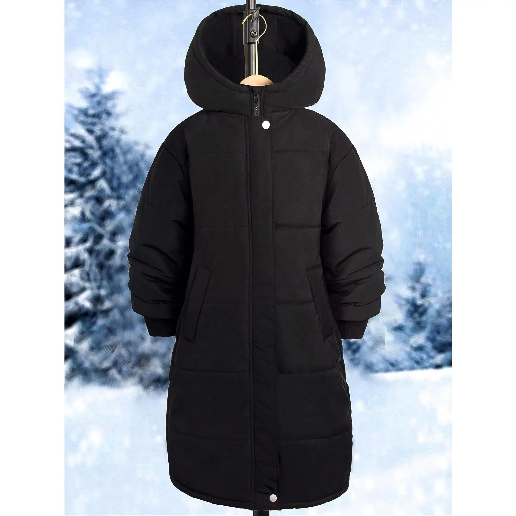 Tween Girls Long  Coat, Thickened New Winter Style