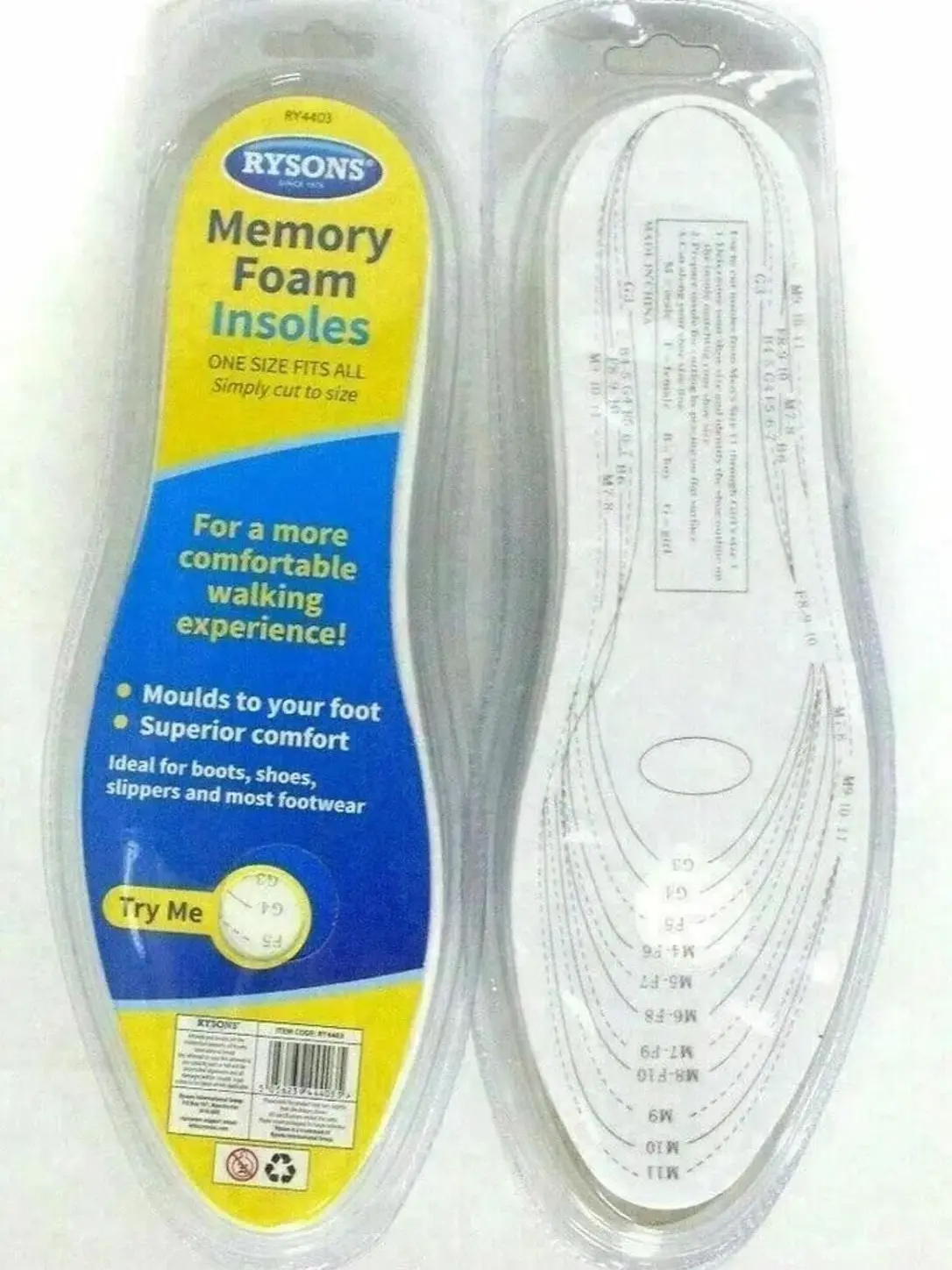 Memory Foam Orthopaedic Unisex Shoe Insoles Pads Trainer Foot Feet Comfort Heel Footwear