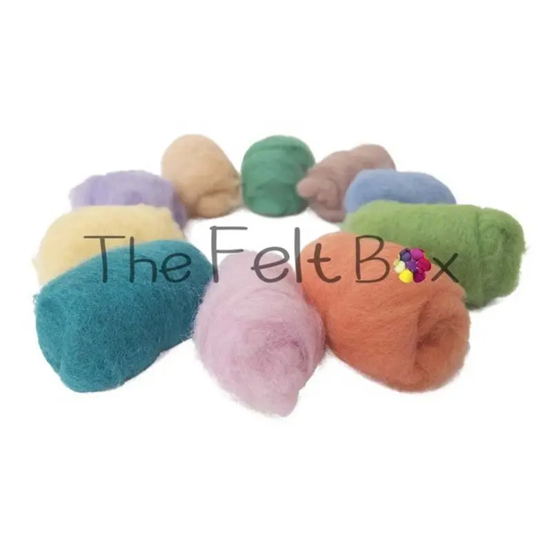 Carded Needle Felting Wool Shade Packs The Felt Box ® 100g 5