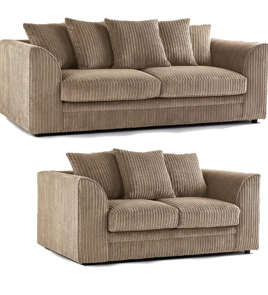 Jumbo Cord Scatter Back 3 and 2 Seater Sofa Sets Supreme Comfort Duo Dylan Grey Soft Cord Settee Collection For Your Living Space with Double the Style and Comfort (3+2 Seater) furniture cheap sofa affordable sofas