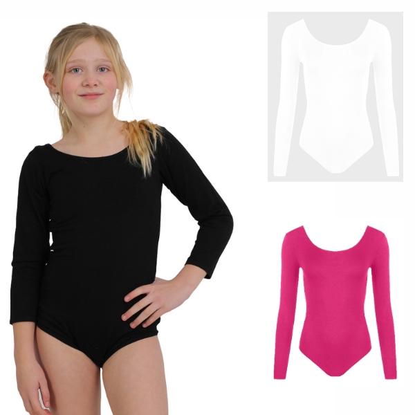 Stylish and Comfortable Girls Full Sleeve Plain Microfibre Leotard for Dance, Gymnastics, and Ballet 2