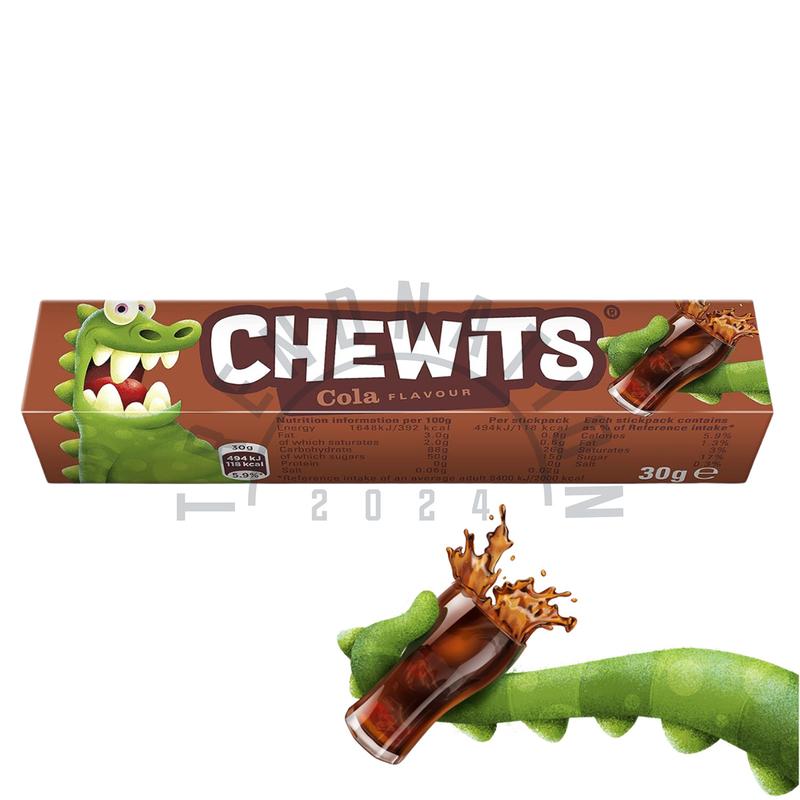 Product Introduction of Chewits Stick Chews | Blue Raspberry, Fruit Salad, Strawberry, Cola or Cherry - Choose Pack | Chewy Candy Sweets 29