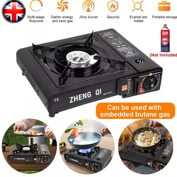 Portable Camping Gas Cooker Single Burner Stove Butane BBQ Carry Bag for Outdoor
