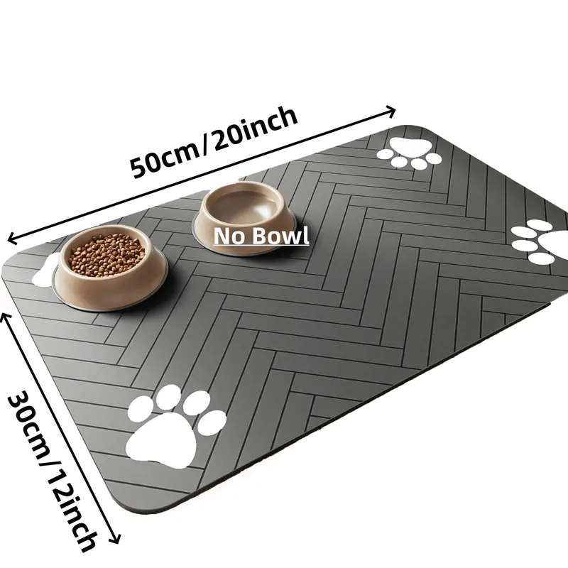 Product Introduction of Pet Feeding Mat-Absorbent Pet Placemat for Food and Water Bowl, with Waterproof Rubber Backing, Quick Dry Water Mat for Dog Cat 1