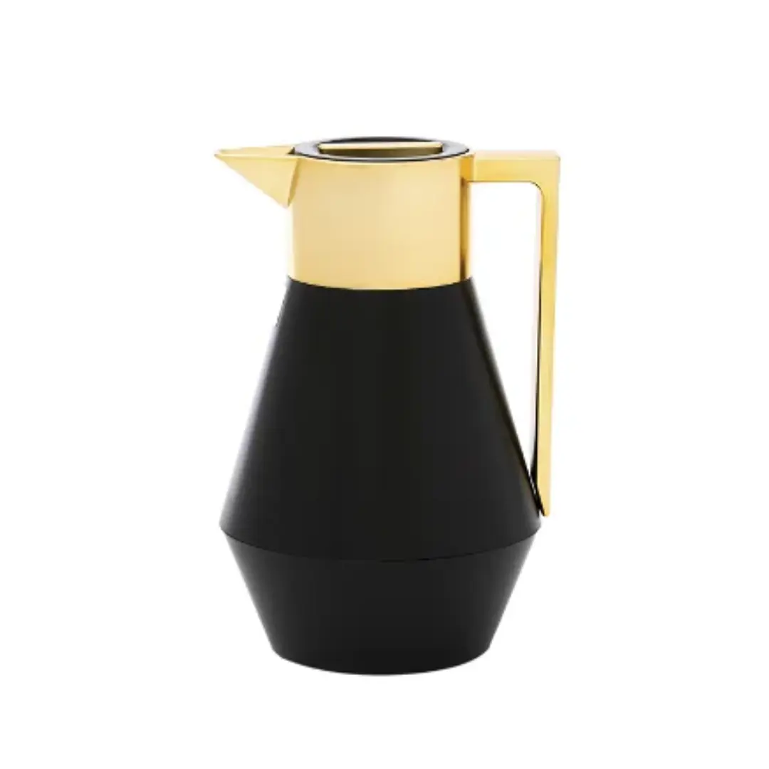 luxury black and gold Vacuum flask 1000ml Large Capacity Vacuum Flask with Lid, Vacuum Flask with Double Wall for Keeping Hot Coffee & Tea Hot Drinks, Thermal Coffee Carafe, Home and Office Tea Pot Water Bottle. Everest Lydia Lupine 1 Liter