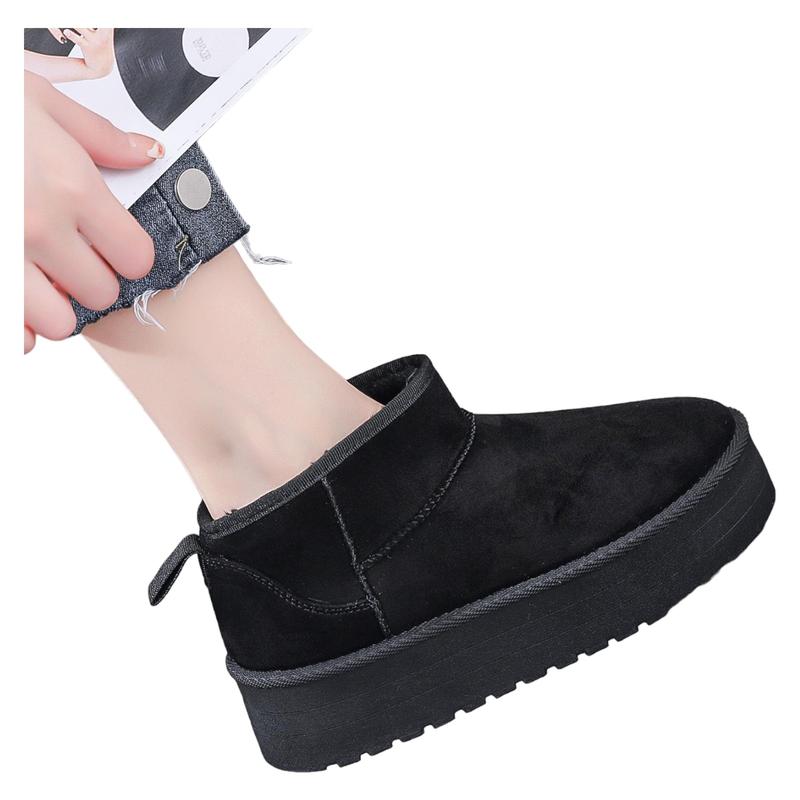 Nexsus Plus Ladies Women Round Toe High Sole Faux Suede And Fur Lined Ankle Boots Winter Shoes Girl Footwear Size UK 3-8 Christmas Gift Walking Shoes Comfort Decor Ballroom Design 1
