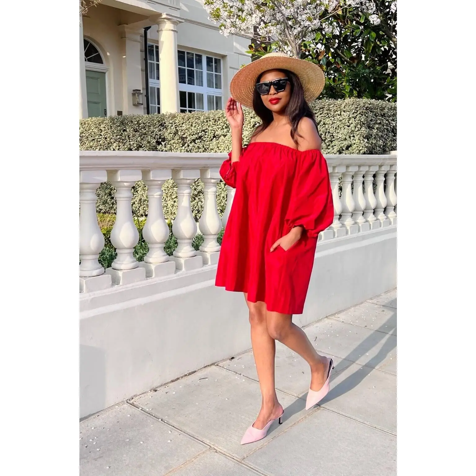 Red Off Shoulder Dress