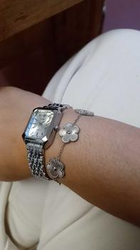 Product Review of 2024 New Style Flower Design Link Bracelet, Fashionable Stainless Steel Jewelry for Women & Girls, Trendy All-match & Exquisite Matching Bracelet for Birthday Gift from a** 0