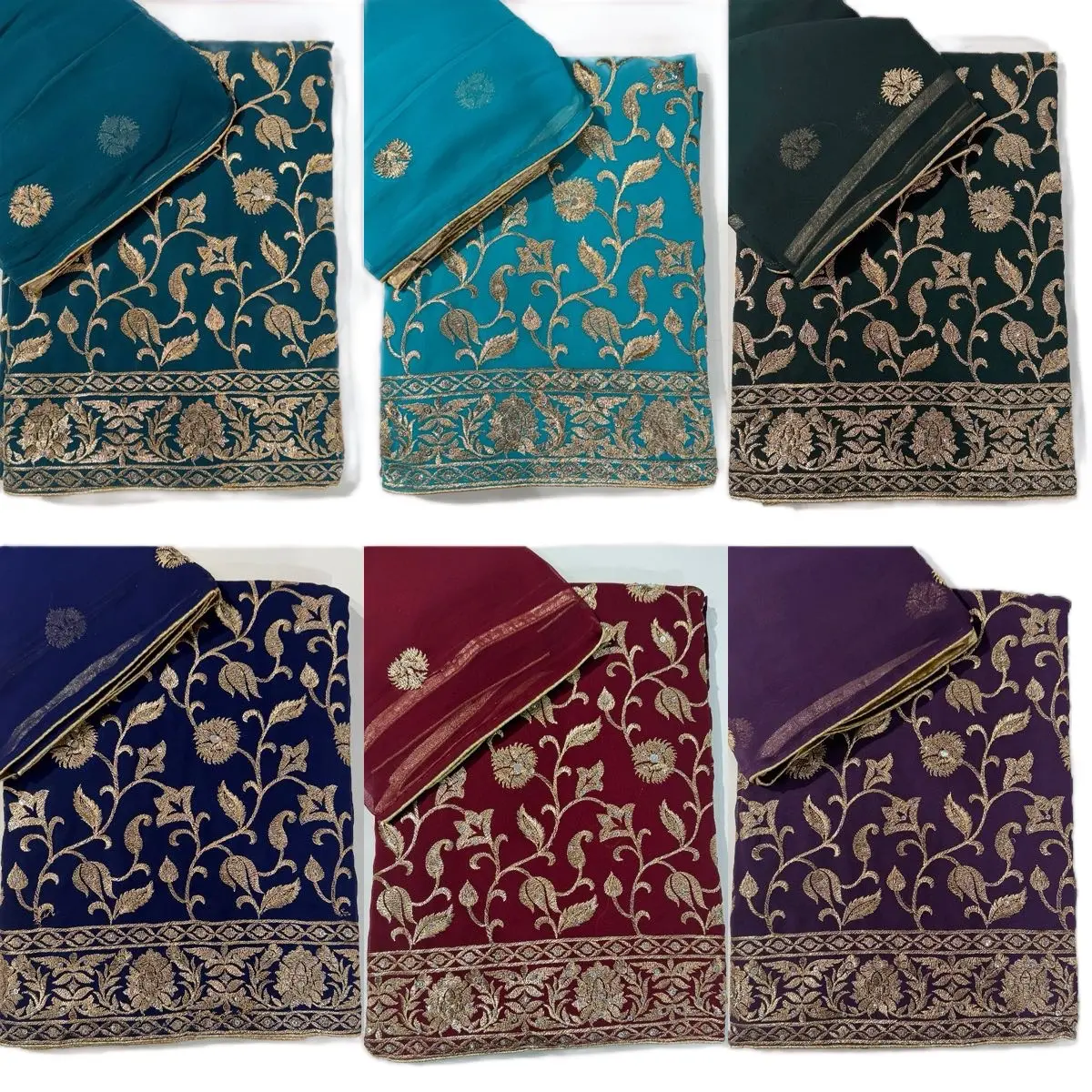M139 - GARDEN VINE EMBROIDERED UNSTITCHED GEORGETTE SUIT
