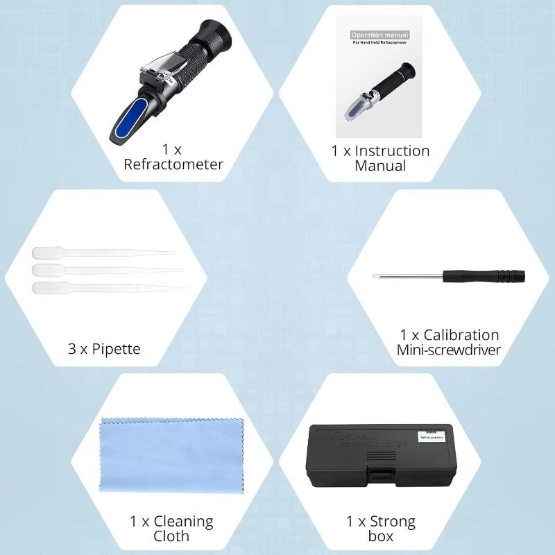 ALLmeter Dual Scale Refractometer for Wine Making (Brix 0-40%, Alcohol 0-25%) with Automatic Temperature Compensation (ATC) Sugar/Alcohol Refractometer for Home Wine Brewing 7