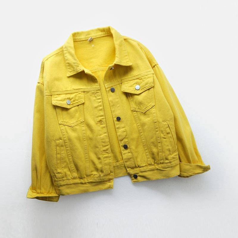 Product Introduction of 2024Spring autumn New Denim Jacket Women Casual Tops Short Coat Female color Jean Jackets Cotton Loose Outerwear Woman Tops 11