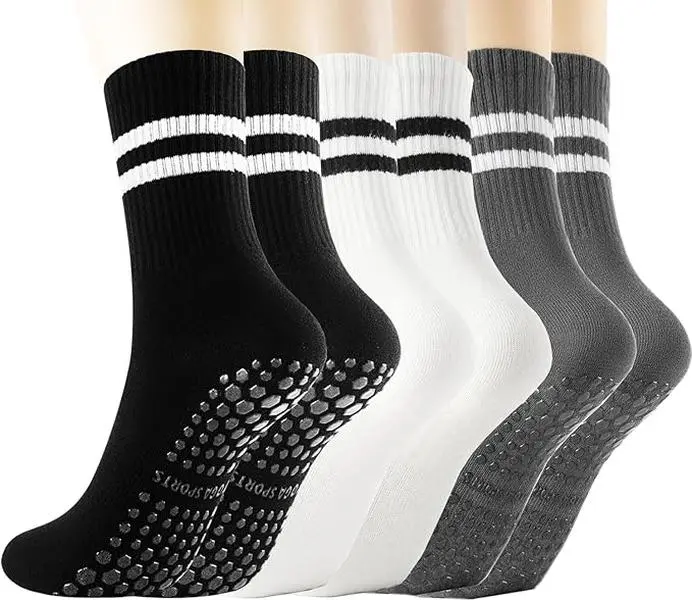 Non Slip Yoga Grip Pilates Socks for Women&Men Anti Slipper Grippy Socks for Ballet, Hospital, Dance, Trampoline, Barre