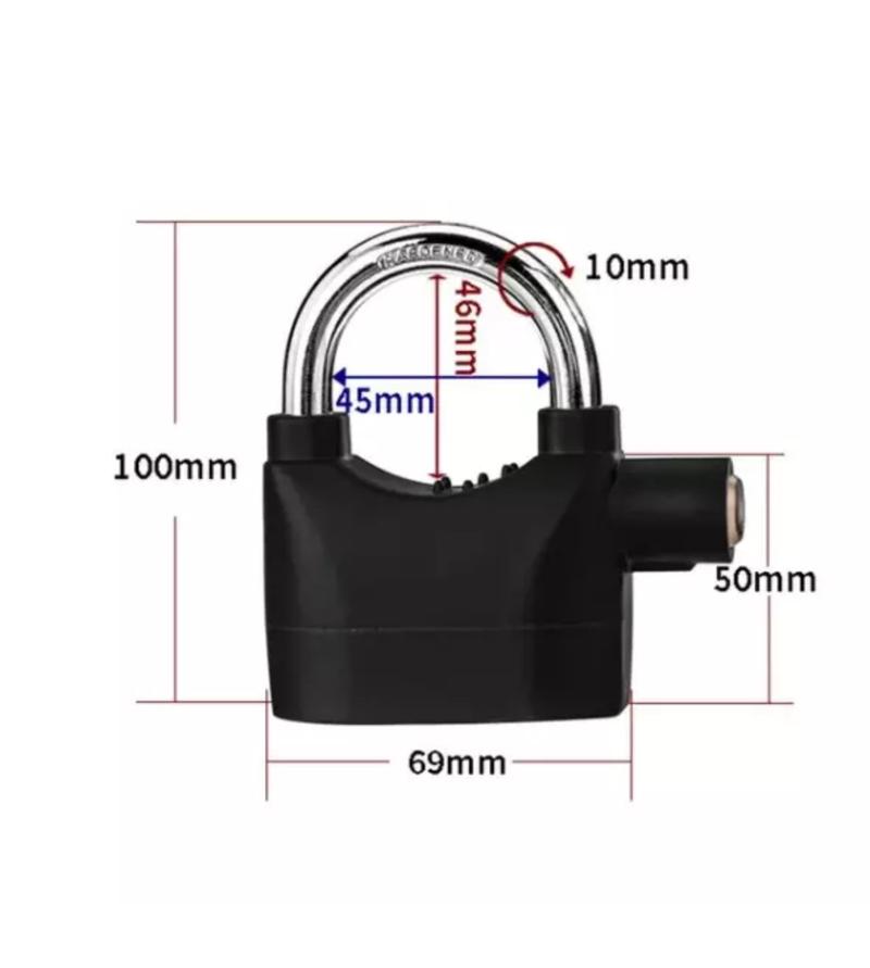 Product Introduction of Alloy Steel Anti-theft Alarm Lock Padlock with  Steel Cable for Motorcycles 7