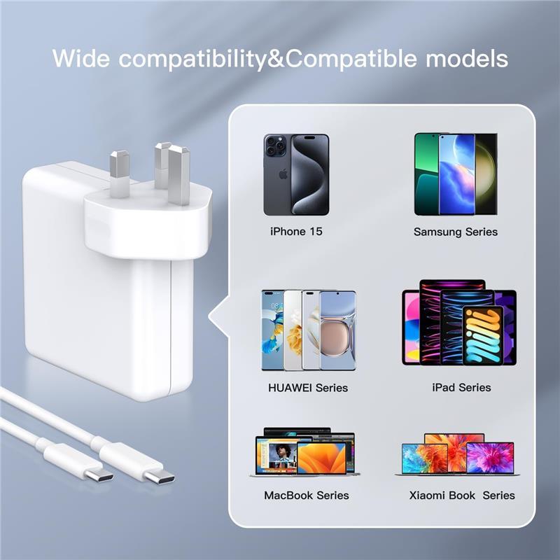 Macbook Charger, 61W USB C Fast Macbook Pro/Air Charger, Compatible with MacBook Pro 13 inches, MacBook Air 2018-2021, iPad Pro, Samsung, Lenovo and more (6.6ft USB C to USB C Cable Included) 4