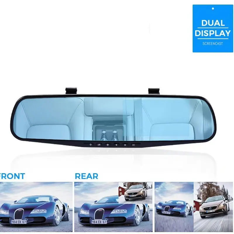 4.3-inch Display 1080P High-definition Dual Camera Driving Recorder With Reverse Image Front And Rear Monitoring, Rechargeable Battery, LCD Display - Ultimate Road Safety Guarantee 4