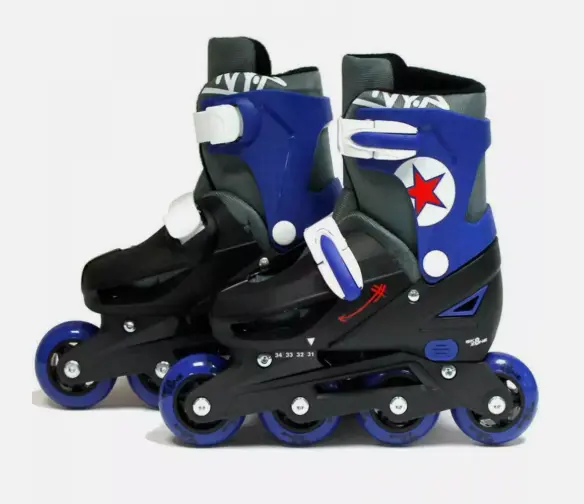 Inline & Roller Skating Adjustable Inline & Ice Skating Boots – Multi-Color Roller Skates with Blades (Blue/Red) 3