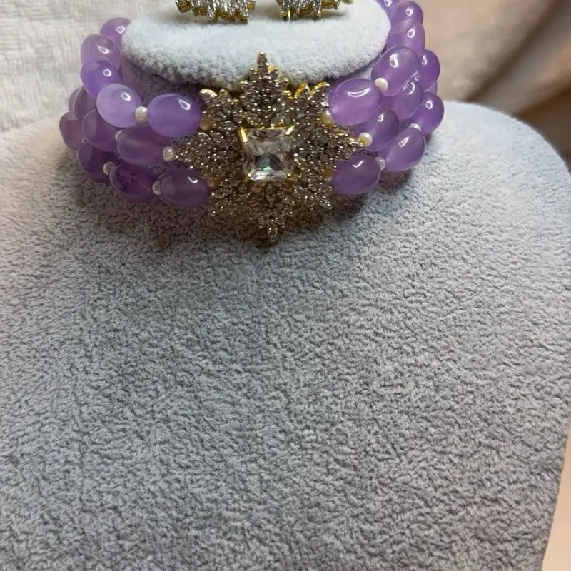 Purple Choker Set for Women - Fashion Accessory