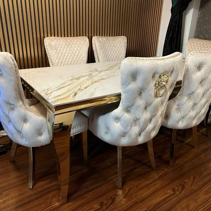 Kata Gold Louis with Cream Gold Victoria Chairs - 1.5M 6