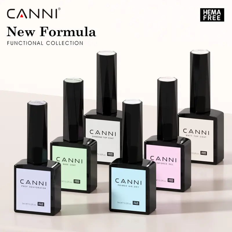 CANNI Hema Free 9ml Nail Gel Polish Soak Off LED Colours Long-lasting Top Coat Base Coat - Shades 9073 - 9144 Luxury Nail Art 3