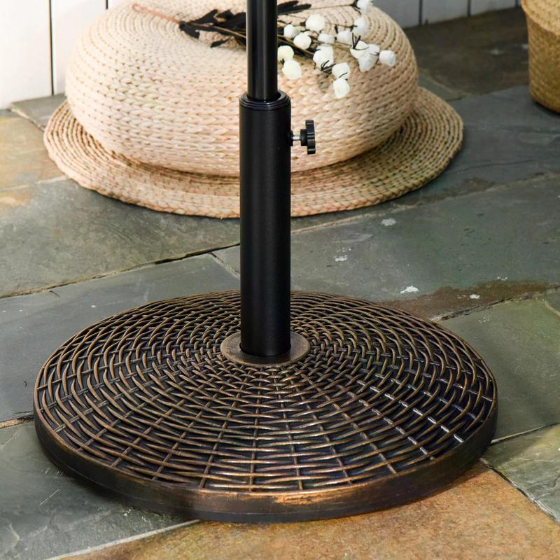Outsunny Patio Parasol Base: Weighted 25kg Stand for Outdoor Umbrellas, Weather-Resistant, Jet Black | Aosom UK 1