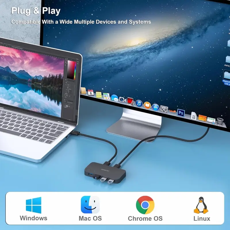 USB Switcher 2 Computers Share 4 USB for PC Mouse Keyboard Printer Scanner, USB KVM Switch Selector Compatible with Windows, Mac, Linux 4