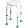 Product Introduction of Non-slip Adjustable Round Bath and Shower Stool Seat Chair Lightweight Aluminium Shower Chair for Inside Shower, Adjustable Height Shower Stool, Non-Slip Bench Bathtub Seat Stool for Elderly Disabled Adults Handicap, 1