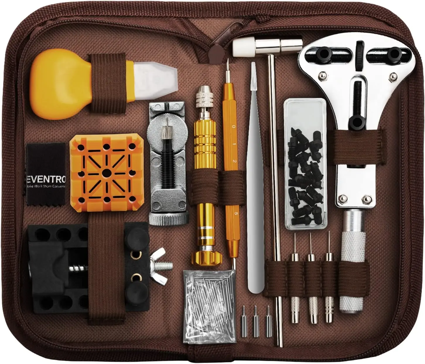 Professional Watch Repair Tool Kit,150 Piece Set with Carrying Case, Battery Replacement Kit and Watch Link Removal Kit, Watch Back Removal Tool, Spring Bar Tool Set for Gift