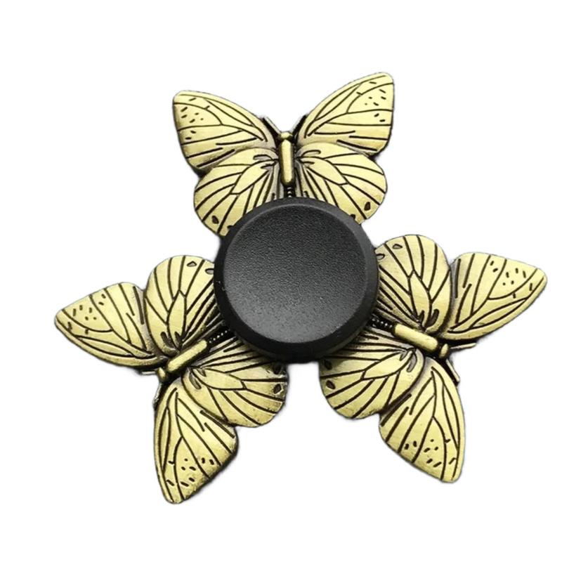 Fidget Finger Spinner Antique Brass Color Alloy Metal Hand Spinner Stress Relief Decompression Toy For Kids Adults Funny Gifts Multicoloured 3