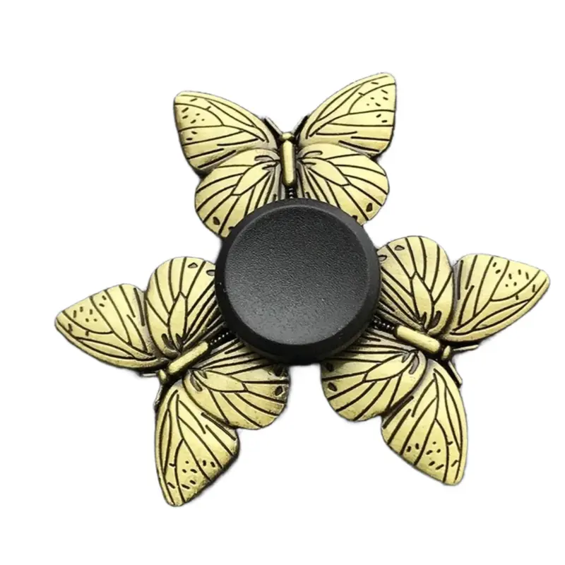 Fidget Finger Spinner Antique Brass Color Alloy Metal Hand Spinner Stress Relief Decompression Toy For Kids Adults Funny Gifts Multicoloured 3
