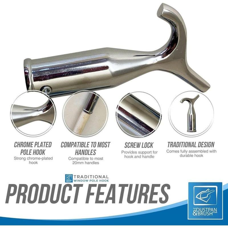 Window Pole Hook Head Only Sash Velux Opener Blinds Window Skylight Roof Chrome 1