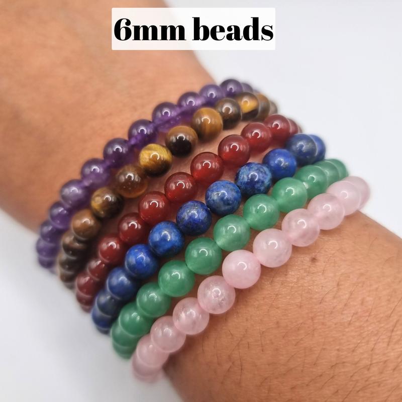 Natural Crystal Bracelet approx. 7". Healing Crystals. Gemstone Bead Bracelet . Stretch Bracelet. bracelets 3