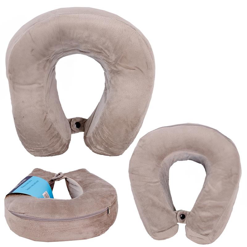 Ergonomic Travel Neck Pillow - Soft Memory Foam, Portable U-Shape Design with Snap Closure, Lightweight for Airplane, Car, & Home - Available in Black, Red, Blue, and Gray 4