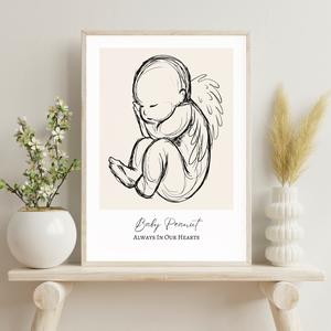 Pay What You Can Afford - Angel Baby Sketch Style Print Decor Poster, In Memory